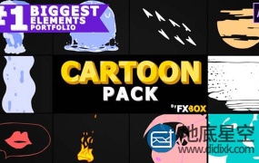 AE模板-卡手绘卡通搞笑液体涂鸦标志logo转场过渡动画 Cartoon Animated Elements