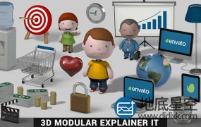 AE模板+3D卡通模块化卡通动画包