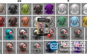 材质预设:163组C4D Redshift渲染器4K材质预设包