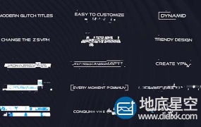 AE模板-未来派科技信号失真文字标题排版动画