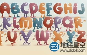 AE模板-卡通字符字母表排版logo展示动画