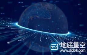 AE模板-高科感互联网通讯信息粒子标志logo展示动画