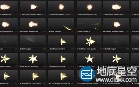 视频素材:69组子弹扫射枪口火焰闪光素材