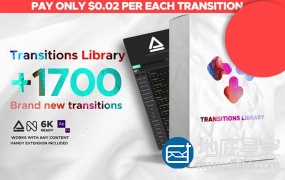 AE脚本:1700+摄像机运动扭曲水墨卡通视频转场特效动画Transitions过渡效果预设