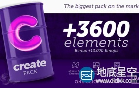 AE脚本-3600组卡通转场社交网络媒体文字字幕条标题指示线图形元素背景转场图文排版动画预设