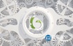 AE模板-白色的三维机械滚动齿轮LOGO标志展示片头 White Gears Logo