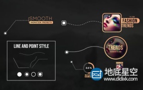 AE模板-独特的点线连接标注标题动画