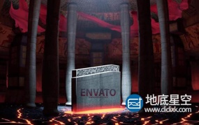 AE模板-3D地下熔岩石头岩石崛起标志logo展示