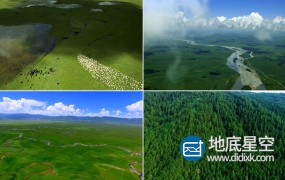 视频素材:实拍震撼大气草原牛羊航拍