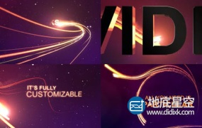 AE模板-粒子光线拖尾穿越文字logo标志展示