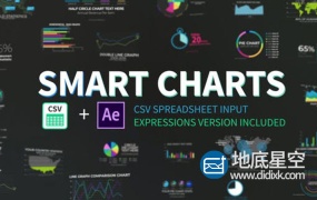 AE模板-数据图表导入生成信息表格数据动画 Smart Charts CSV Infographics