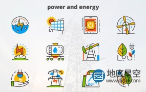 AE模板-典礼能源扁平化MG动画图标