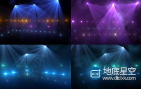 视频素材:唯美梦幻的舞台音乐会闪光灯颜色变换循环动画场景