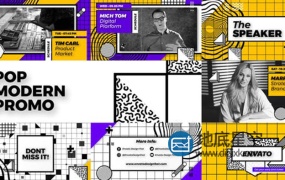 AE模板-时尚动感流行几何设计视频展示动画