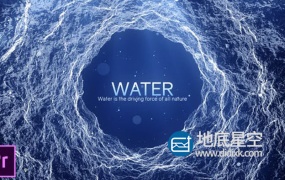 PR预设:大气浩瀚水流抽象波浪粒子波光粼粼背景效果环保标题宣传片