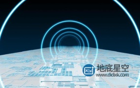 视频素材:科技感数字抽象镜头延伸电磁波能量环映射背景