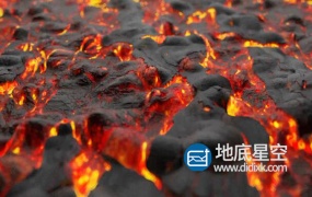 视频素材:4K火山喷发流动熔岩岩浆背景素材