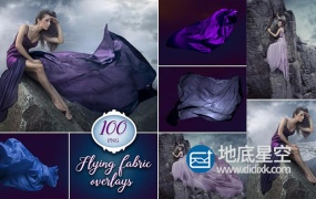 平面素材:100款婚纱大片裙摆拖尾丝绸飘纱叠加合成素材