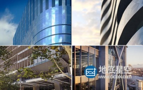 视频素材:高端大气三维建筑生长楼房玻璃反射天空