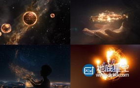 AE模板-高端大气的手捧星云粒子开场LOGO展示片头动画