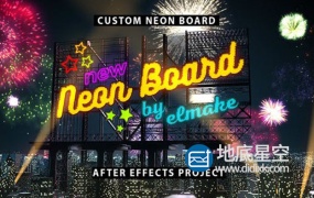 AE模板-三维霓虹灯发光赛博朋克感文字样式
