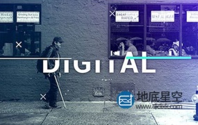 AE模板-时尚动感快节奏信号失真数字闪烁毛刺效果