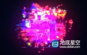 AE模板-抽象数字信号故障失真动态马赛克logo展示动画