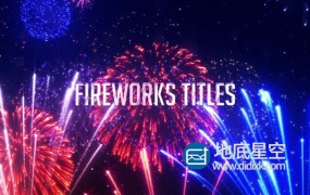 AE模板-节日庆典庆典五彩缤纷烟花新年除夕片头文字动画