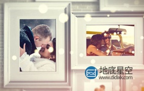 AE模板-照片墙相册浪漫的婚礼纪念日唯美回忆生日祝福电子相册