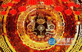 视频素材:2020鼠年春节新年中国风喜庆背景