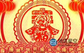 视频素材:2020春节新年春字中国风舞台背景