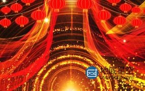 视频素材:2020年新春年会颁奖大气红金动态舞台背景素材