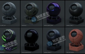 C4D材质预设-30个C4D Octane科幻金属材质预设