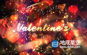 AE模板-金色心形粒子浪漫情人节婚礼宣传视频片头