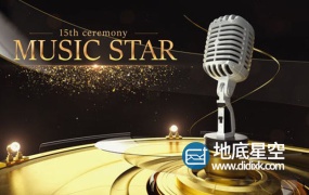 AE模板-广播音乐麦克风奖项仪式片头动画