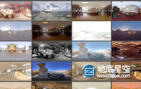 C4D环境贴图预设-204个室内 天空 灯光环境HDR贴图预设素材