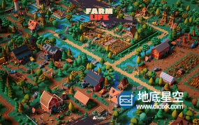 C4D模型-低面多边形农场田园生活场景模型