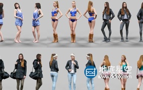3D模型-6个高精度女性角色人物 Cubebrush – 6 Realistic Female Characters Vol.1