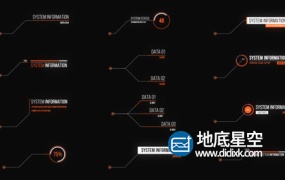 AE模板-12组线条呼出文字标题解释标注字幕动画效果