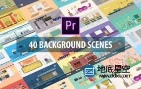 PR模板+预设-40组MG动画平面企业解说商业场景概念设计图标信息图表