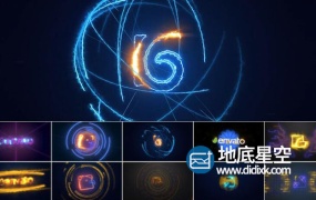 AE模板-20种粒子光线闪电能量冲击图形动画演绎LOGO片头