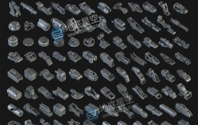 3D模型-机械高模零部件Hard Surface Kitbash Pack