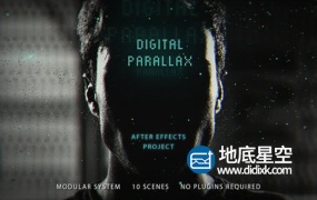 AE模板-3D科技感未来派粒子数据片头动画