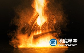 AE模版-生动的史诗级火焰金属logo标志展示动画