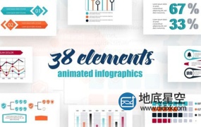 AE模板-分析信息图表指标演示文稿路线图统计时间线图形 Infographics Vol.24