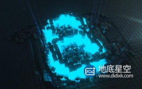 AE模板-震撼的3d霓虹灯数字倒计时logo标志展示片头动画