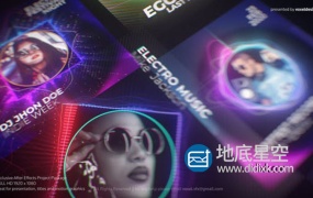 AE模板-DJ音乐可视化频谱跳动节奏波形歌手人物简介视频动画