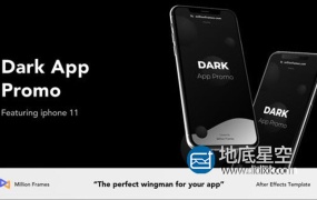 AE模板-E3D手机Android应用程序iPhone XS手机iOS应用程序宣传推广 Dark App Promo