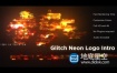 AE模板-未来派高科技科幻全息图信号损坏毛刺rgb分裂抽象标志logo展示动画 Glitch Neon Logo Intro