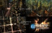 AE模板-3D城市建筑夜晚道路霓虹灯车灯流动光线LOGO标志视频片头